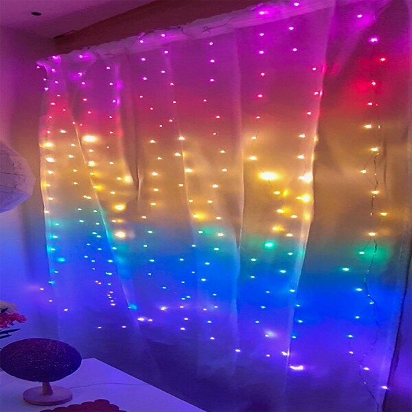 아이온코리아,커튼 와이어 레인보우 전구 LED 조명 3m 210p BOS-RAINBOW